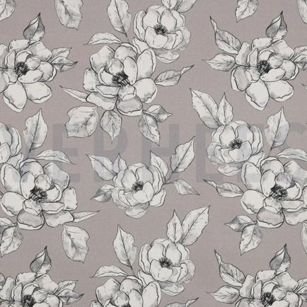 TOILE DÉCORATION FLEURS TAUPE (hover)