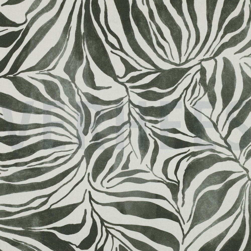 TOILE DÉCORATION DIGITAL FEUILLES LIN