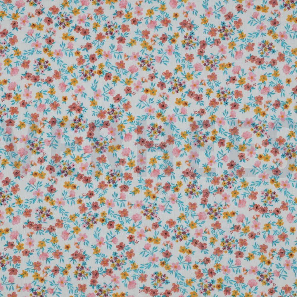 DOUBLE GAUZE GOTS DIGITAL FLOWERS PINK