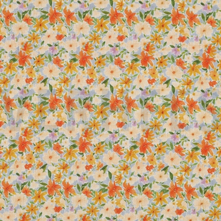 LINNEN VISCOSE CRÊPE DIGITAAL BLOEMEN GEEL (hover)