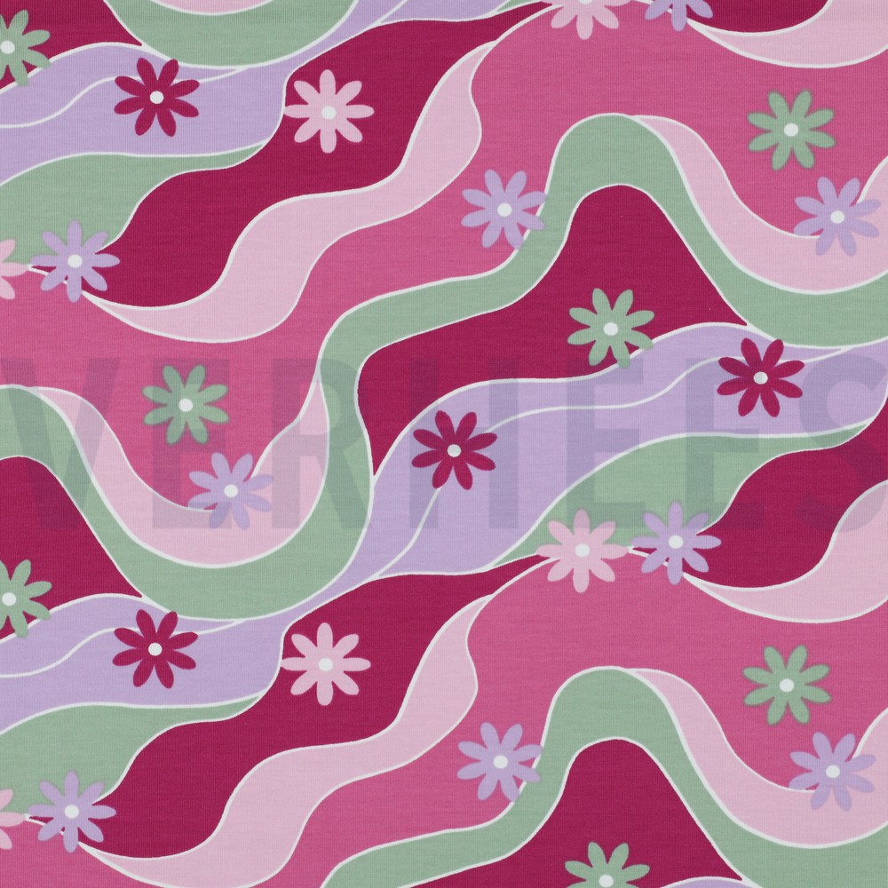 JERSEY FLOWERS PINK