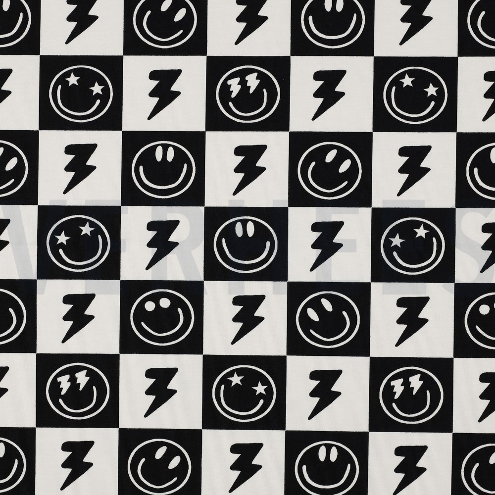 JERSEY SMILEYS SCHWARZ