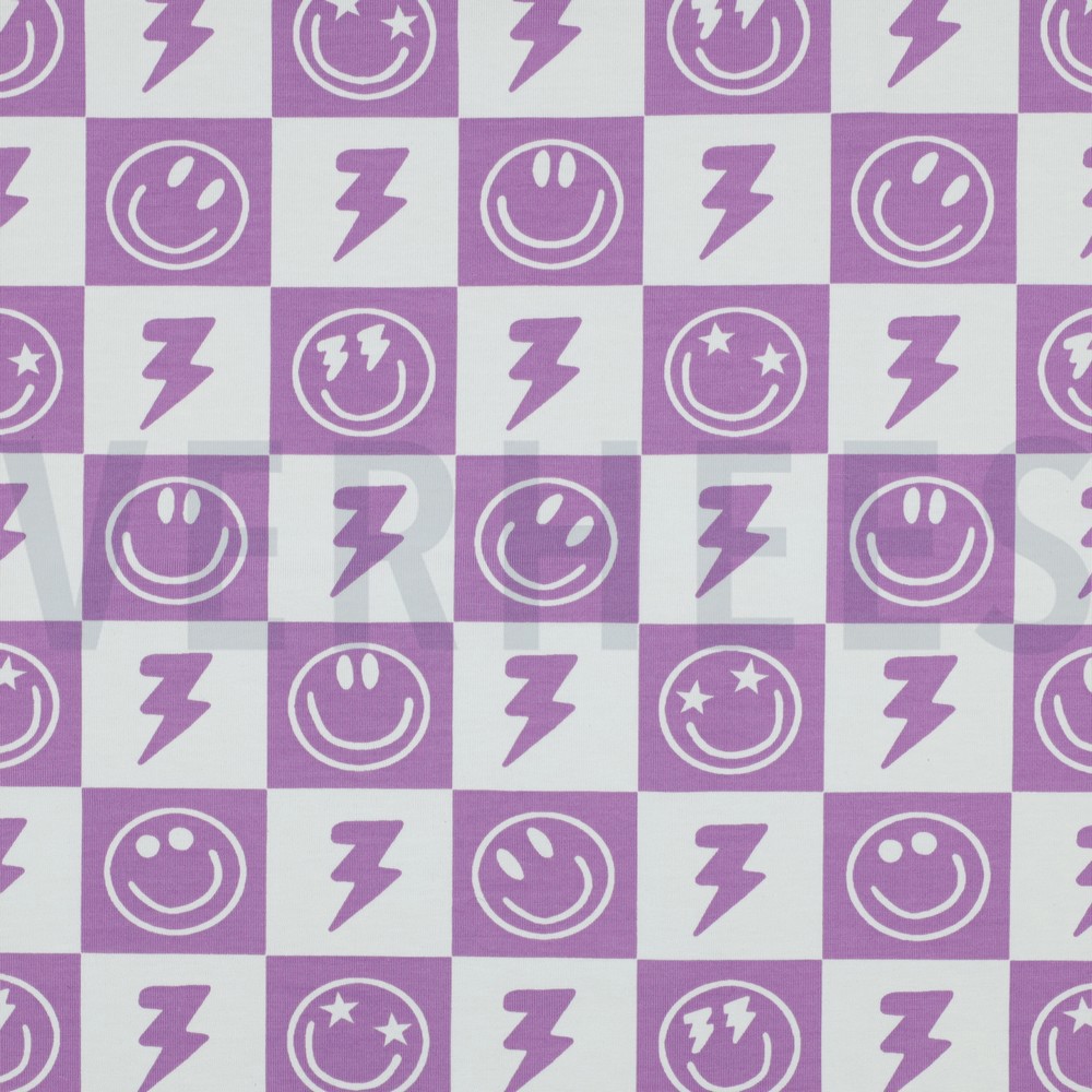 JERSEY SMILEYS LAVENDEL