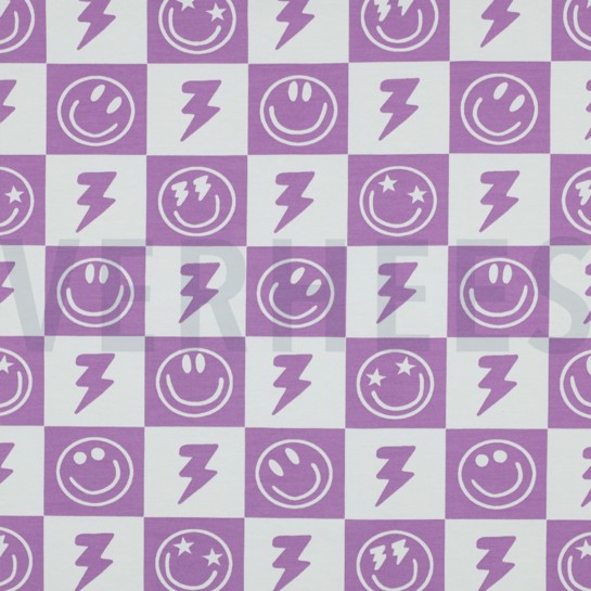 JERSEY SMILEYS LAVENDEL #7
