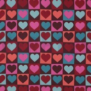 FINE POPLIN HEARTS BURGUNDY (thumbnail)