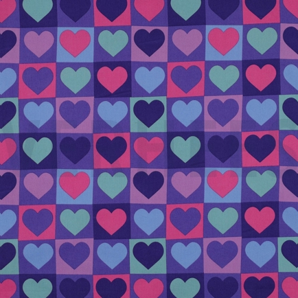 FINE POPLIN HEARTS PURPLE (hover)