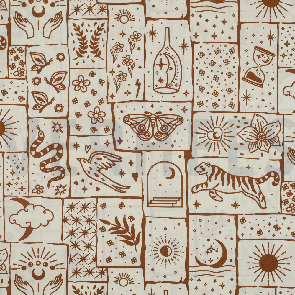 KATOENEN POPLIN BOHO GEBROKEN WIT