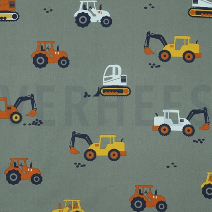 FINE POPLIN VEHICLES DARK GREEN (hover)