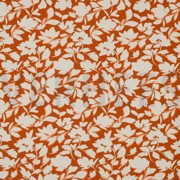 BAMBOO COTTON JERSEY FLOWERS PUMPKIN (thumbnail)