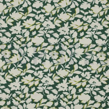BAMBOE KATOEN JERSEY BLOEMEN SMARAGDGROEN (hover)