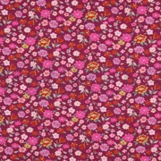 JERSEY GOTS DIGITAL FLOWERS CERISE (thumbnail)