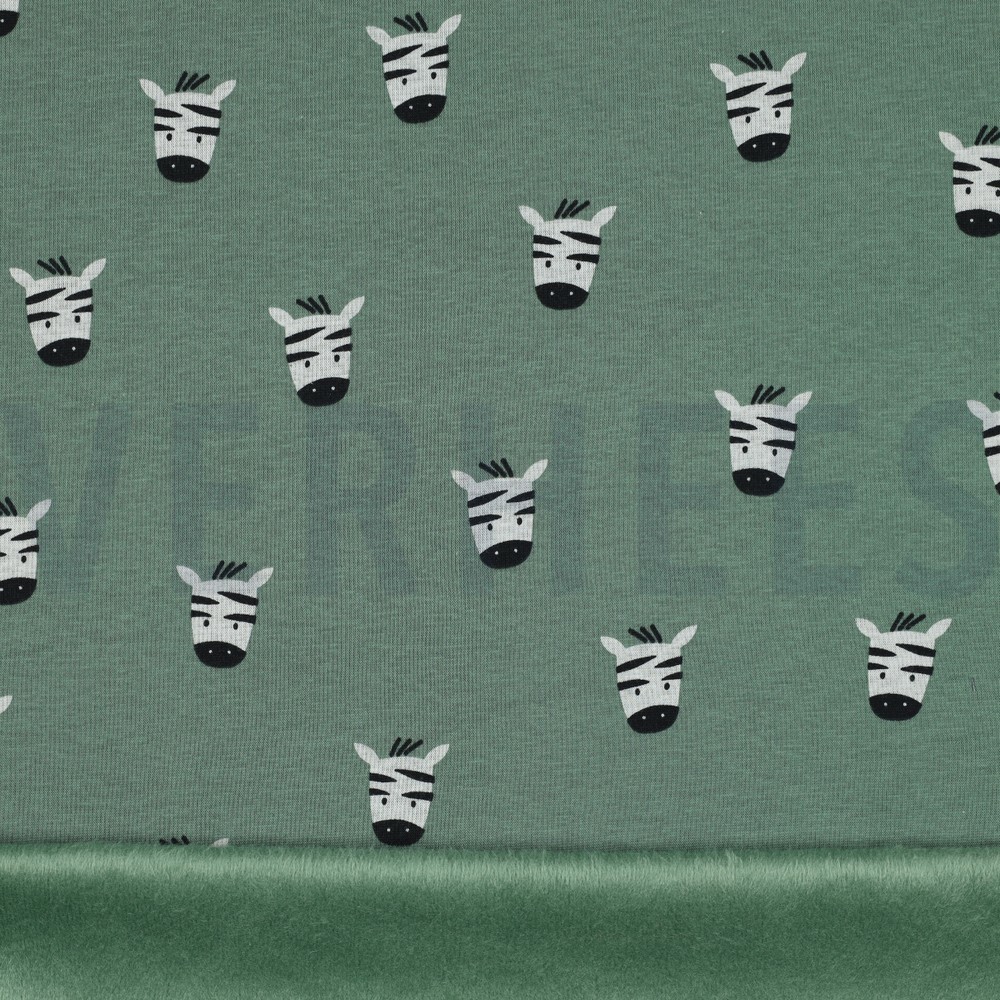 PURRING FUR ZEBRA GREEN