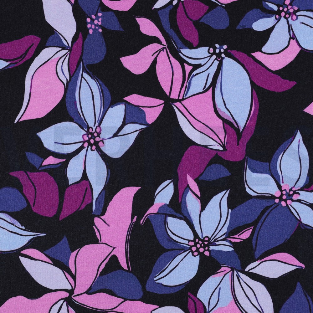 SWEAT DIGITAAL BLOEMEN MARINEBLAUW