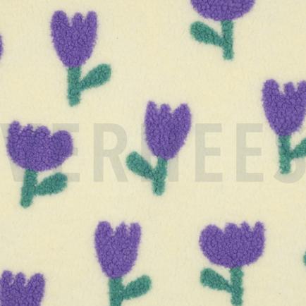 TEDDYSTOFF JACQUARD BLUMEN GEBROCHEN WEISS (hover)