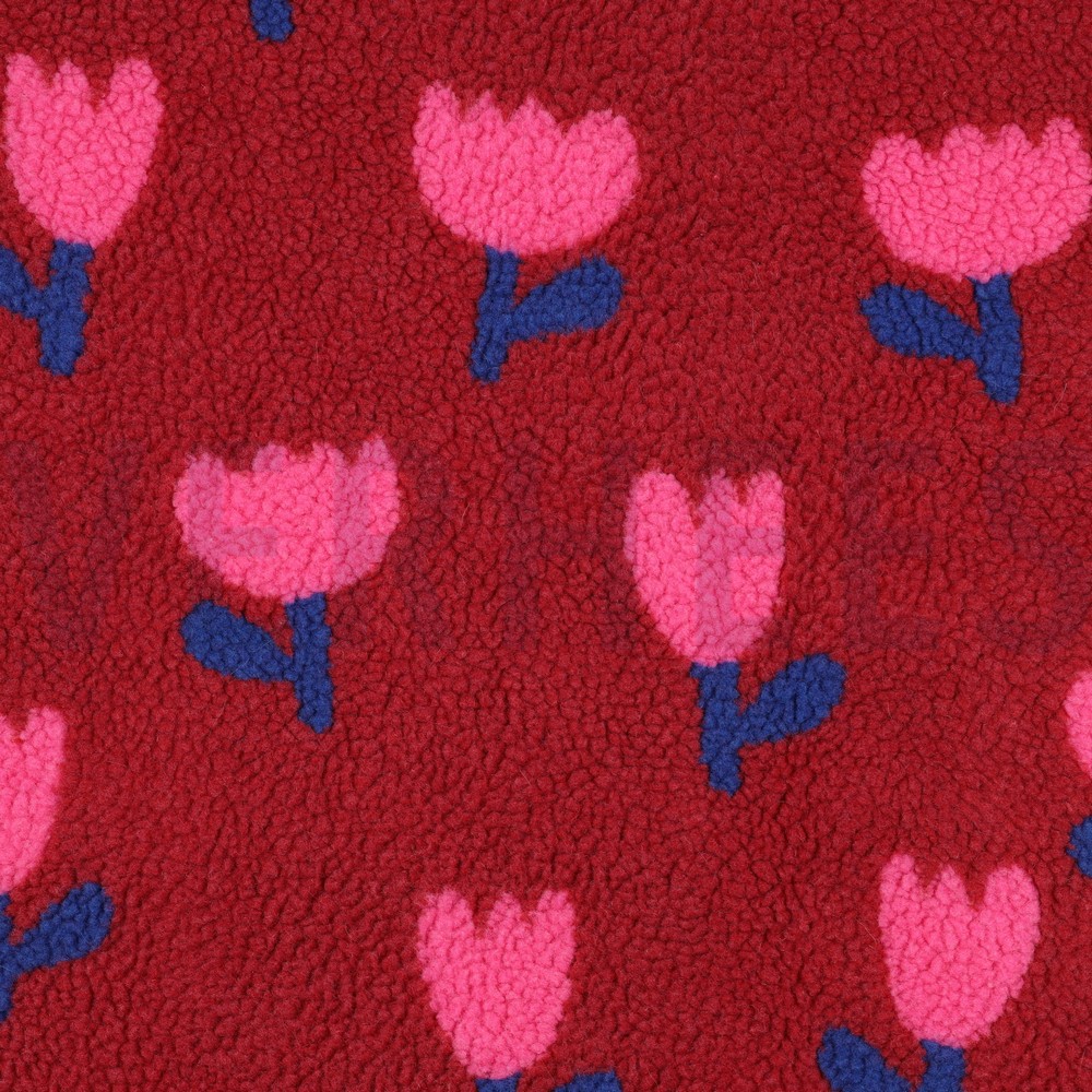 TEDDY JACQUARD BLOEMEN DONKERROOD