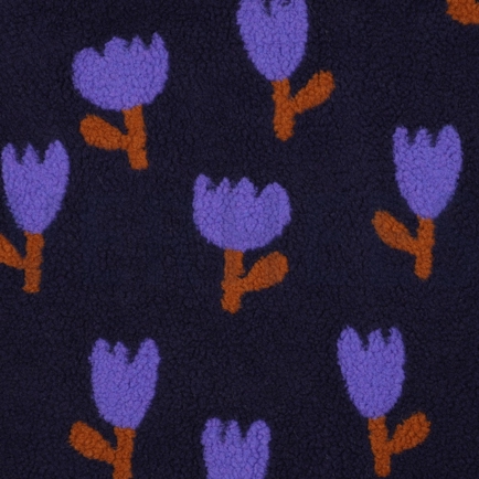 TEDDYSTOFF JACQUARD BLUMEN MARINEBLAU (hover)