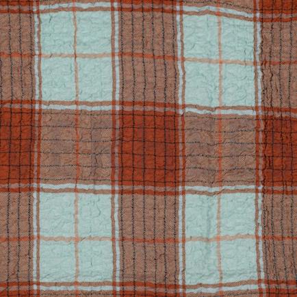 VISCOSE CRINKLE CHECK MINT (hover)