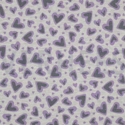 SWEAT MELANGE GLITTER LEOPARD HEARTS ECRU MELANGE (hover)