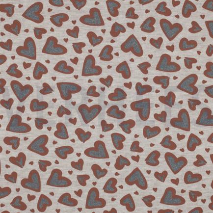 SWEAT MELANGE GLITTER LEOPARD HEARTS LIGHT SAND MELANGE (hover)
