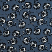 VISCOSE ROSELLA STRETCH BLOEMEN BLAUW (thumbnail)