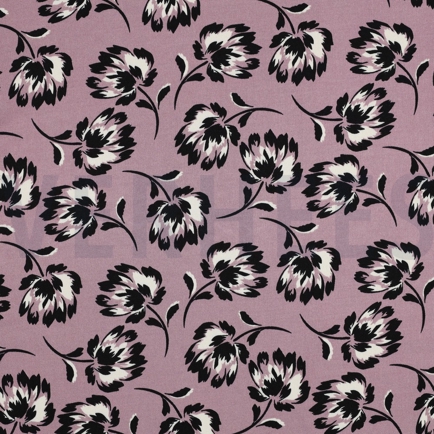 VISCOSE ROSELLA STRETCH FLEURS RAISIN (hover)