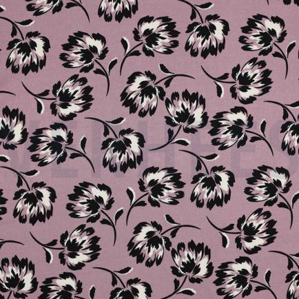 VISCOSE ROSELLA STRETCH FLOWERS GRAPE (hover)