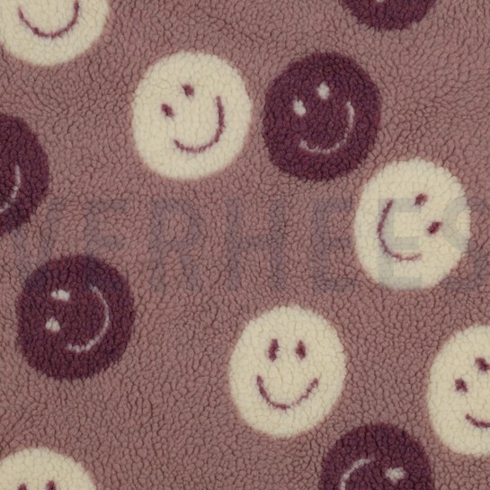 TEDDYSTOFF JACQUARD HAPPY FACES MAUVE #7