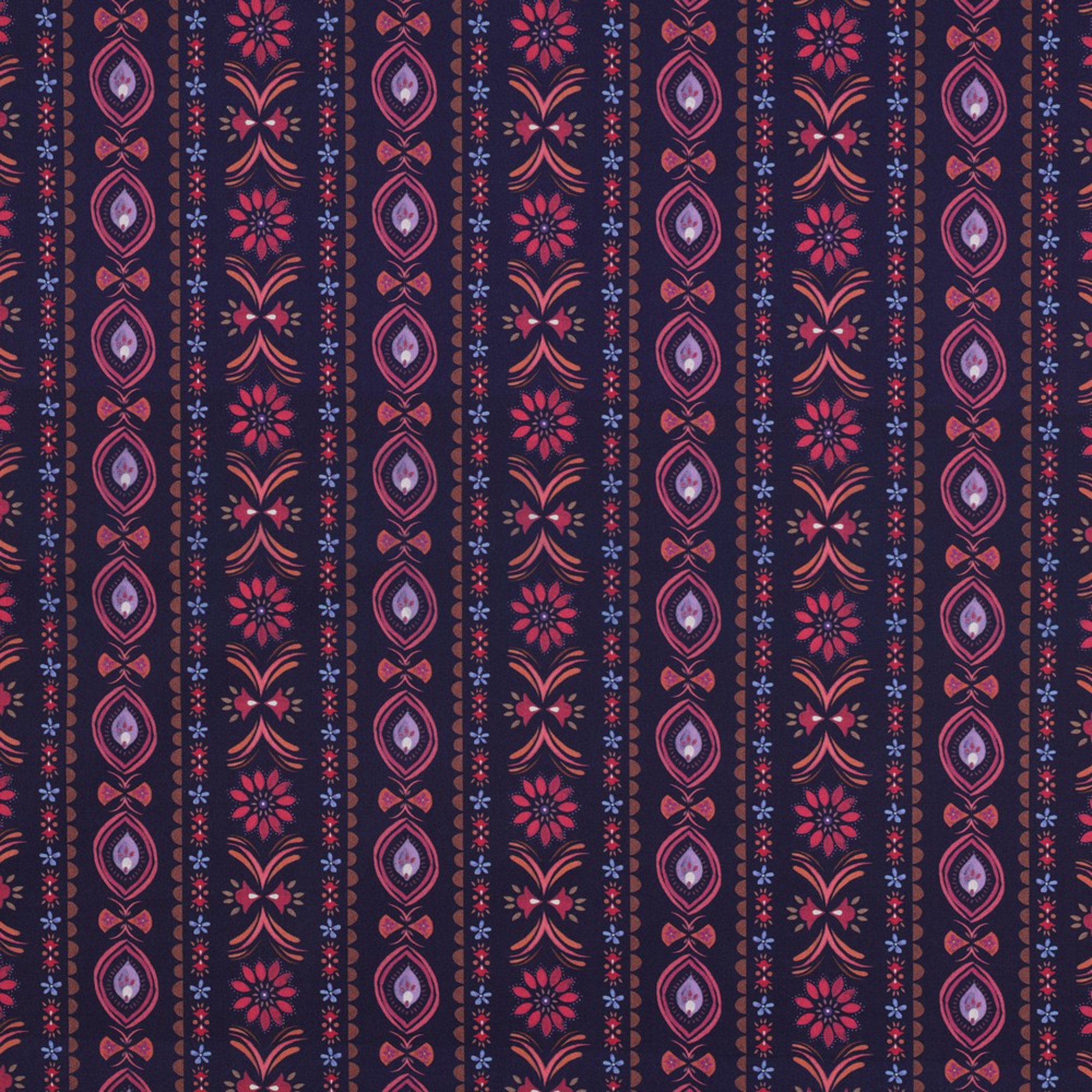 FINE POPLIN DIGITAL FLOWERS NAVY (high resolution)