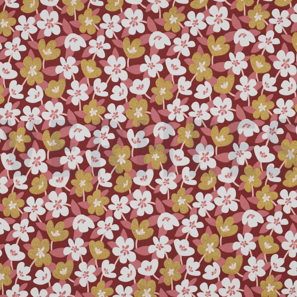 JERSEY GLITTER BLOEMEN BRICK
