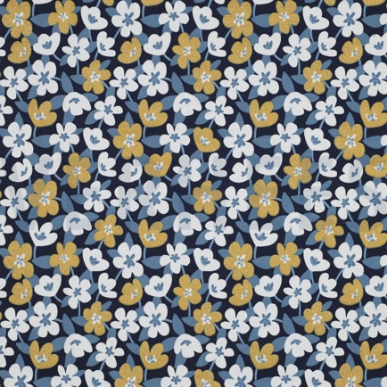 JERSEY GLITTER BLOEMEN MARINEBLAUW (hover)