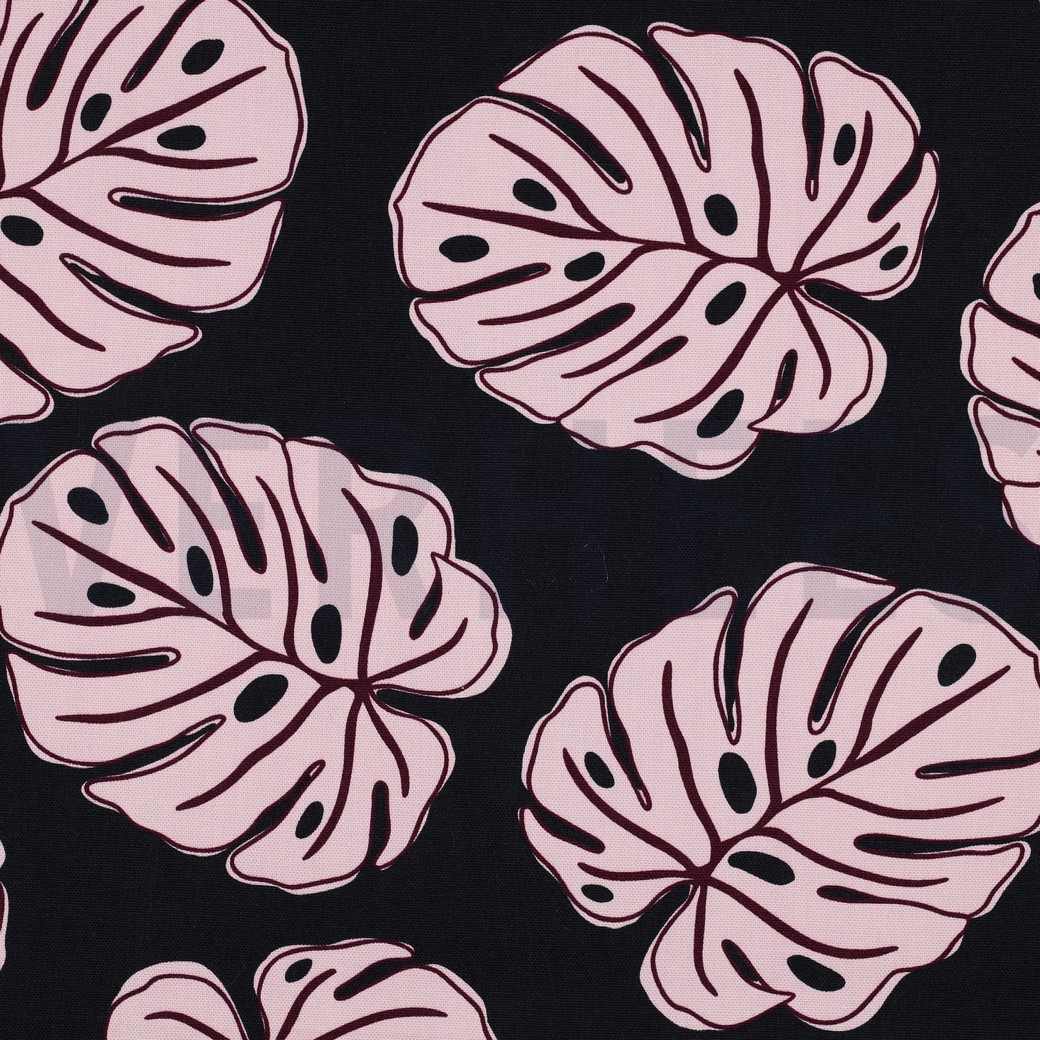 CANVAS MONSTERA BLÄTTER MARINEBLAU