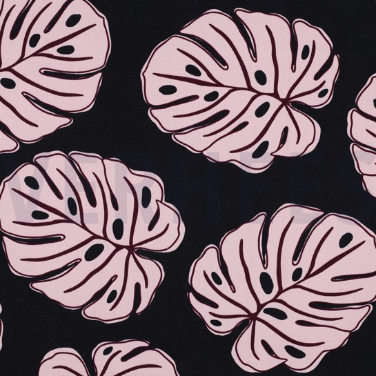 CANVAS MONSTERA LEAVES NAVY #7