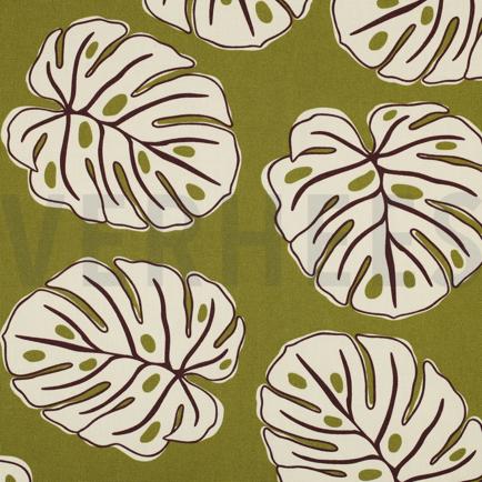TOILE CANVAS FEUILLES MONSTERA VERT (hover)