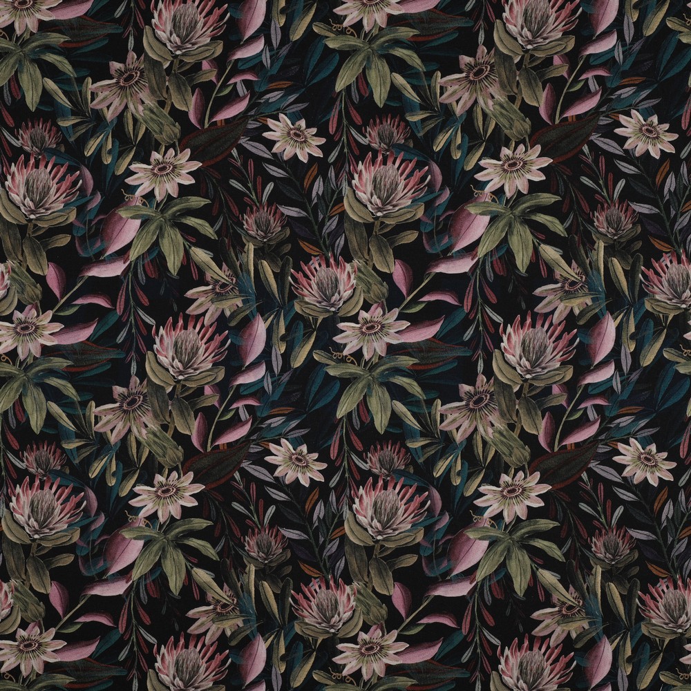 CANVAS DIGITAL FLOWERS BLACK