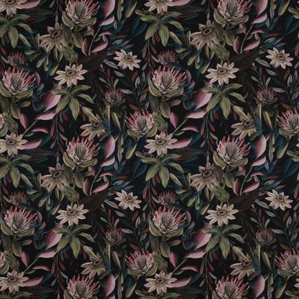 TOILE DÉCORATION FLEURS NOIR (hover)