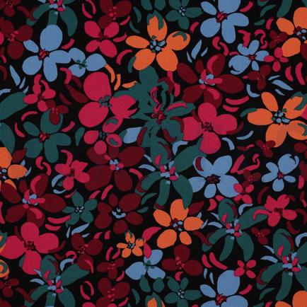 VISCOSE RADIANCE FLOWERS BLACK (hover)