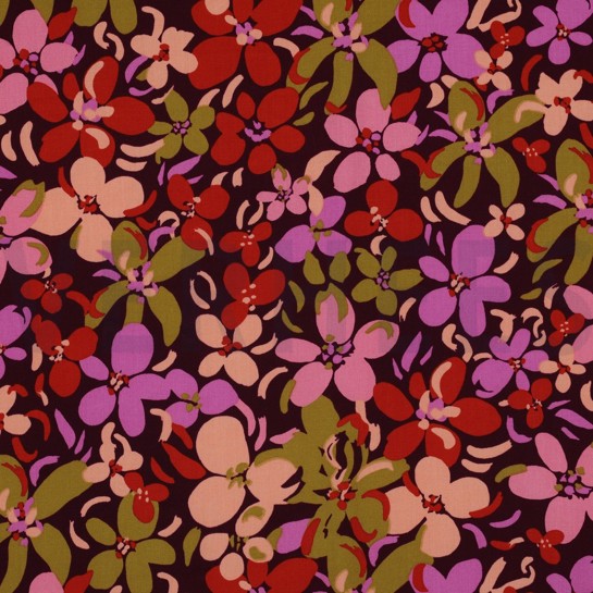 VISCOSE RADIANCE FLEURS VIOLET FONCÉ #7