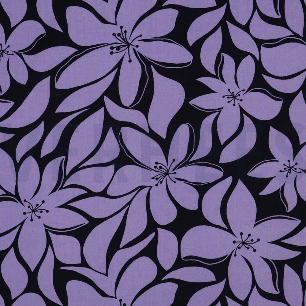VISCOSE RADIANCE BLOEMEN DONKERBLAUW / LILA