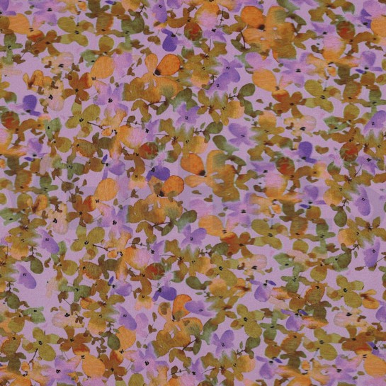 VISCOSE STRETCH DIGITAL FLOWERS LAVENDER #7