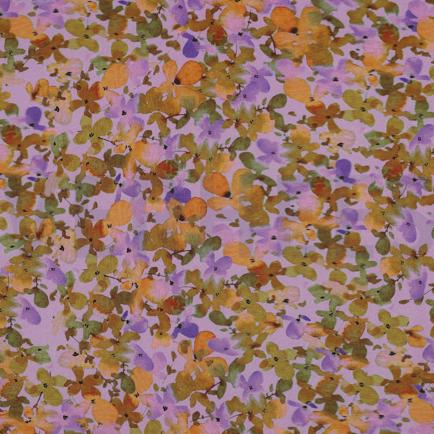 VISCOSE STRETCH DIGITAL FLEURS LAVANDE (hover)