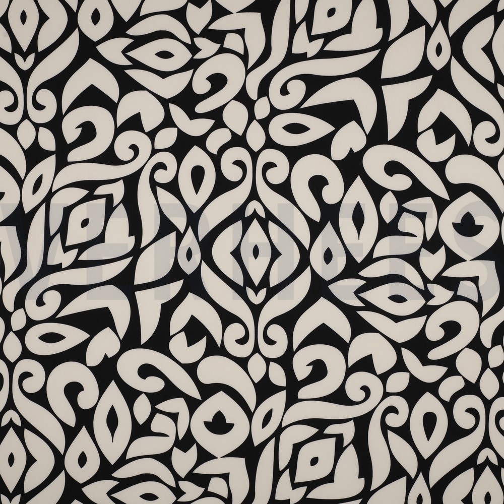 MAGNOLIA STRETCH ABSTRACT ZWART