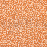 VISKOSE POPELINE STRETCH KLEINE BLUMEN ORANGE (thumbnail)