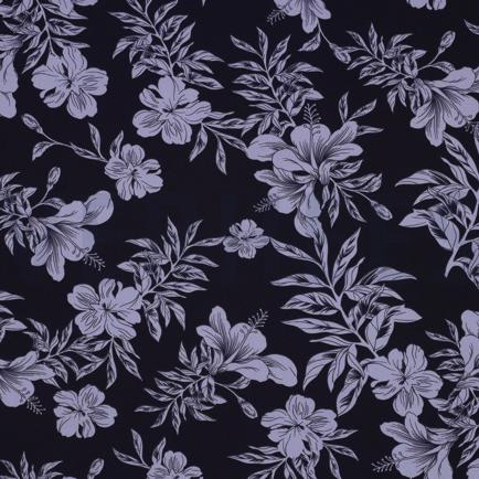 MAGNOLIA STRETCH TROPISCHE BLOEMEN MARINEBLAUW (hover)