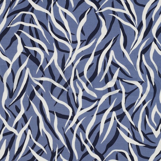 VISCOSE POPLIN STRETCH DIERENHUID JEANSBLAUW #7