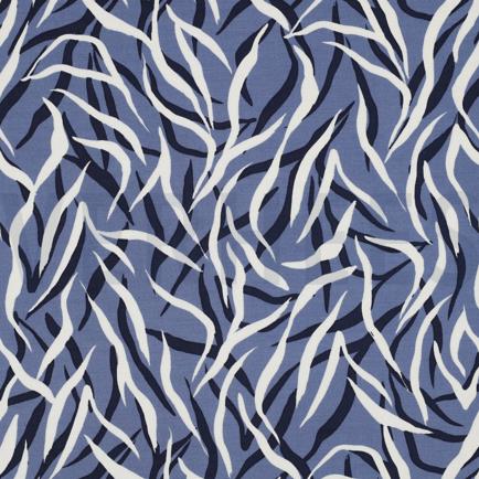 VISCOSE POPELINE STRETCH PEAU D’ANIMAL JEAN BLEU (hover)