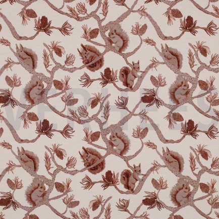 FRENCH TERRY DIGITAAL EEKHOORNS ECRU (hover)