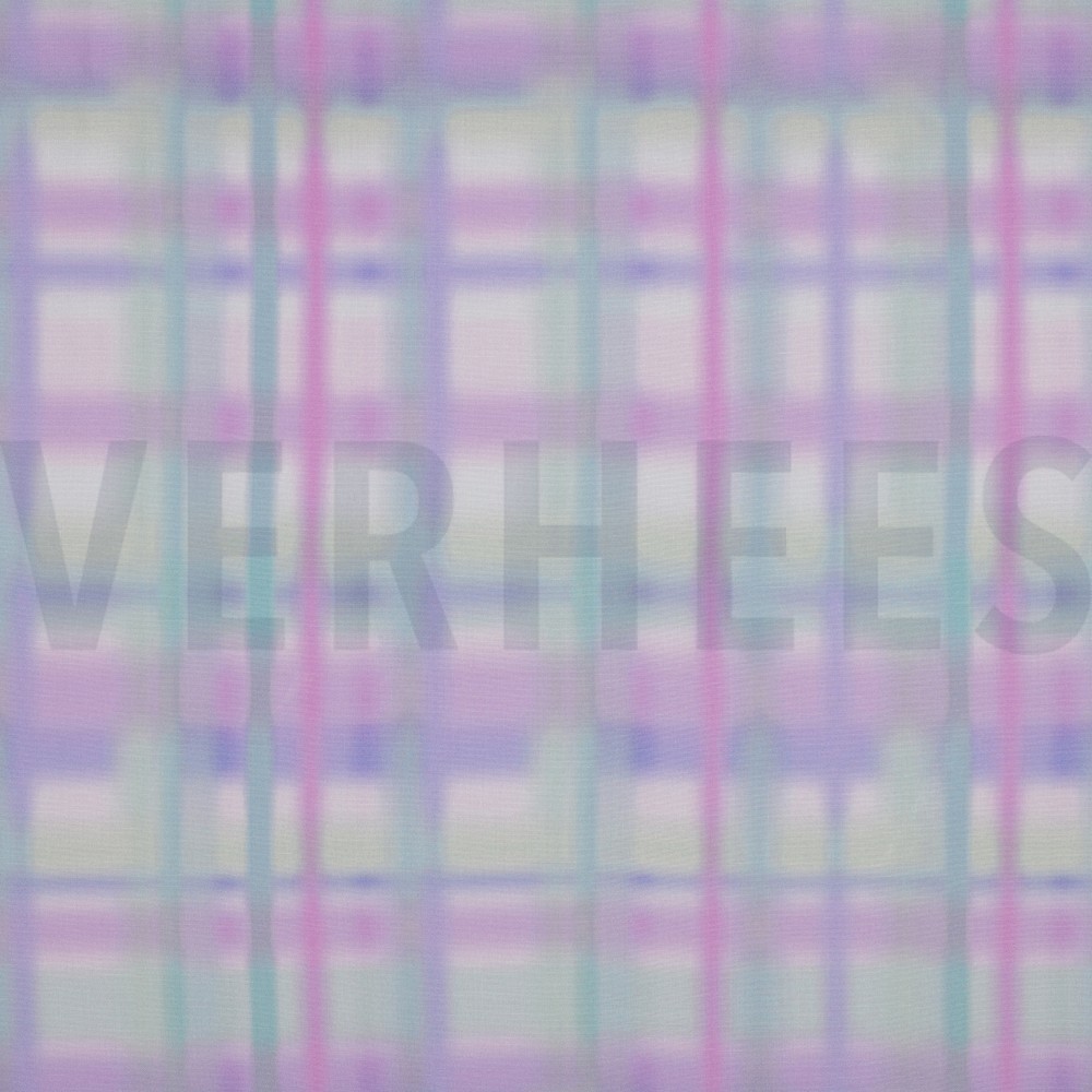 VISCOSE RADIANCE DIGITAL CHECKS PURPLE