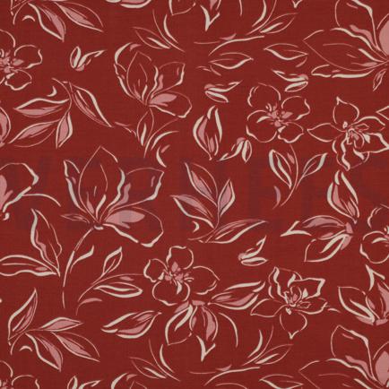 FRENCH TERRY FLOWERS KETCHUP RED (hover)