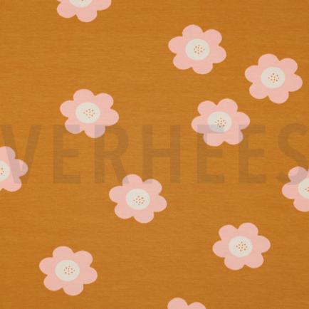 FRENCH TERRY GRANDES FLEURS BRONZE (hover)