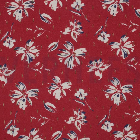VISCOSE LUREX FLOWERS ROSSO RED #7